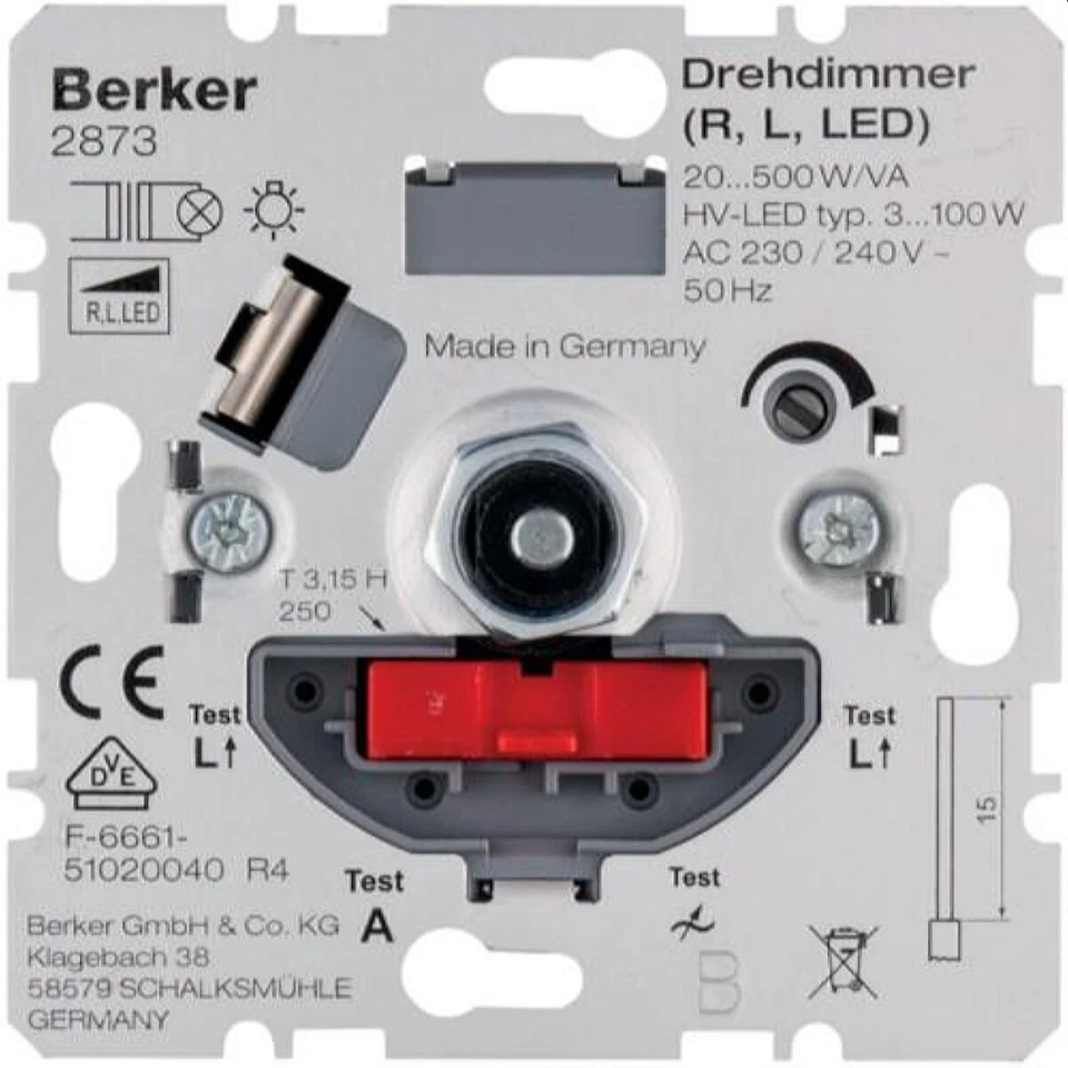 Berker Dimmer M32873 mit Softrastung Hauselektronik - Bild 1 von 1