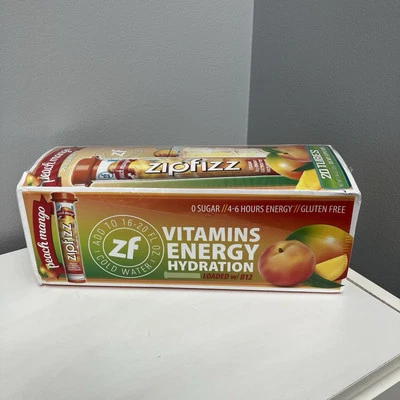 Mezcla de bebidas energéticas Zipfizz, mango melocotón, 20 tubos (11 g ea) - caducidad 5/26 Foto 1 de 4