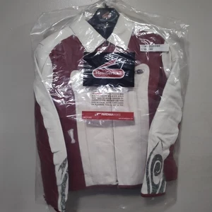 Hein Gericke Leather Motorcycle Jacket Women 10 Red White Armor Removable Lining - Picture 1 of 18