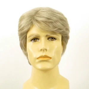 Short Wig For Men Natural Hair White And Grey Ref OLIVIER 51 - Picture 1 of 8