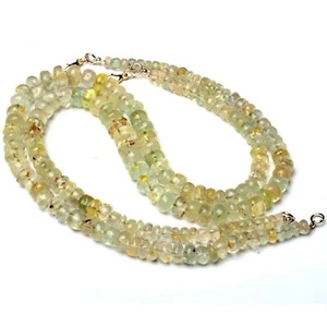 Natural Brazil Topaz Gemstone 5 to 10 mm Size Smooth Rondelle Beads 15" Necklace - Picture 1 of 7