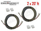 2x 20' ft Strobe Cable 3 Conductor Wire AMP Power Supply w/ Connector for Whelen