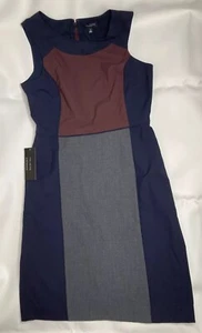 NWT The Limited Collection Womens Dress Color Block Sleeveless Navy Gray Size 8 - Picture 1 of 8