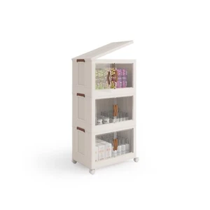 Faltbare Vorratsbehälter Box mit Rad, stapelbare Vorratsbehälter mit Deckel - Bild 1 von 21