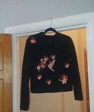 Floral Knitted Floral Pretty Bird Jumper Going Out Clothes Flower.