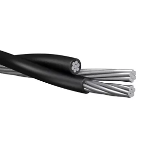 100' Periwinkle 4-4-4 Triplex ACSR Aluminum Overhead Service Drop Cable 600V - Picture 1 of 3