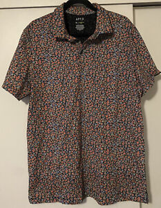 Apt 9 Premier Flex Flower Print Short Sleeve Polo Shirt 100% Cotton Men’s Sz XL