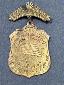 Celebración de pancarta con lentejuelas de estrella de recuerdo de 1914, insignia de Baltimore MD, recuerdo - Imagen 1 de 9