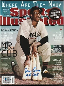 ERNIE BANKS Signed 7/7/14 SPORTS ILLUSTRATED Beckett BAS (NO Label) MR CUB Inscr - Picture 1 of 2
