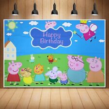 XL 150by100cm Peppa Pig Birthday Party Decorations Backdrop Supplies UK
