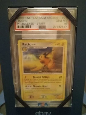 2009 Pokemon Platinum Arceus Prerelease Raichu Staff PSA 10 GEM MINT Pop 7 - Image 1 of 4