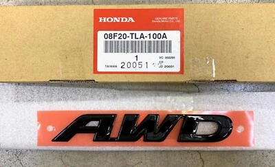 Genuine OEM Honda 2017-2022 CR-V Gloss Black Rear AWD Emblem 08F20-TLA-100A CRV - Image 1 of 2