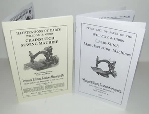 Willcox and Gibbs Sewing Machine Chainstich Illustrated Parts Manuals Repro - Picture 1 of 12