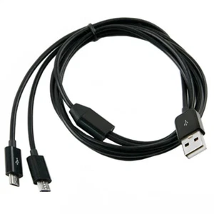 USB 2.0 A to Dual Micro 5Pin Data Charging Cable Y Splitter | Male to Male 1m - Picture 1 of 8