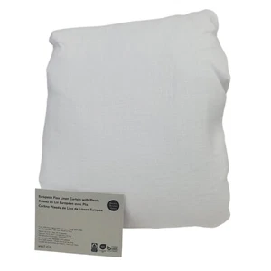 WEST ELM European Flax Linen White Blackout Curtain with Pleats 48"x 84" - Picture 1 of 8