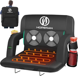 Massage Heated Stadium Seats for Bleachers with Back Support & Lumbar Pillow, 3 - Picture 1 of 6