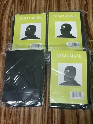 ( 1 doz )  12 pieces -  Adult Unisex NINJA FACE MASK BLACK - Image 1 of 3