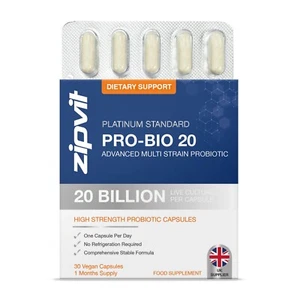 Zipvit Probiotics for Gut Health 20 Billion CFU, High Strength Vegan Capsules - Picture 1 of 6