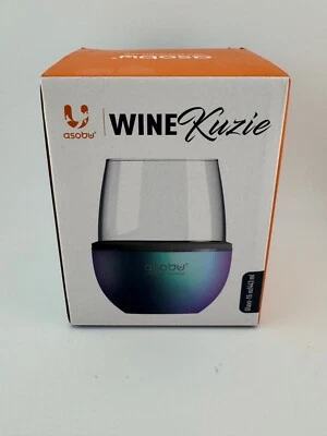Copa de vino aislada Asobu Kuzie verde azulado púrpura 15 oz incluida nueva en caja Foto 1 de 4