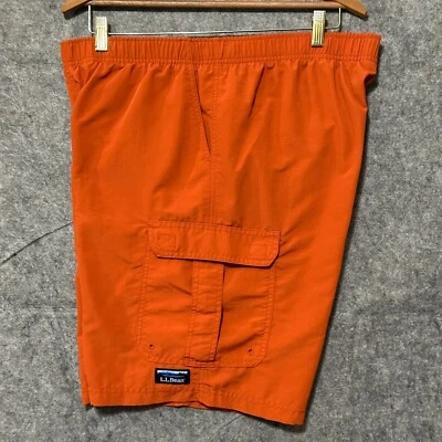 LL Bean Cargo Swim Shorts - Size Large - Mesh Lined Supplex Nylon Trunks 503785 - Image 1 of 4