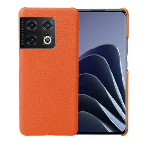 For OnePlus 11 10T 5G Ace Pro Phone Case Lichee Pattern Classic Genuine Leather - Picture 1 of 11