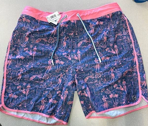 Johnnie-O Men's Honolulu Blue Pink Swim Trunks Shorts Sz XL X-LARGE New w/Tags - Picture 1 of 7