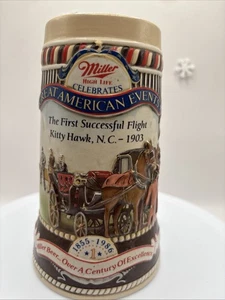 1986 Miller High Life Kitty Hawk 1st Successful Flight Beer Stein #44705-WOW 🍺 - Picture 1 of 7