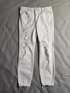 Judy Blue Skinny Fit Jeans Womens Size 7/28 White Mid Rise Distressed Preppy NEW - Picture 1 of 10