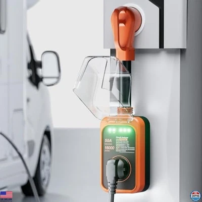 50 Amp RV Surge Protector 16000J – Voltage Analyzer, Waterproof Cover & Adapter - Image 1 of 4