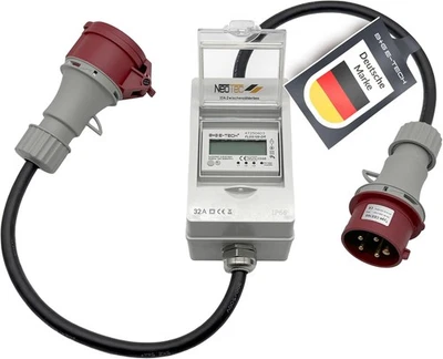 mobiler Stromzähler Box mit CEE 32A Zwischenzähler für Garten Camping E-Auto - Bild 1 von 4