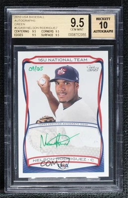 2010 USA Baseball Team Green Ink /25 Nellie Rodriguez BGS 9.5 GEM MINT Auto - Image 1 of 2