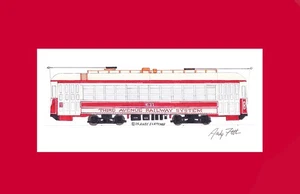 Third Avenue Railway Trolley #631 11"x17" Matted Print Andy Fletcher signed - Picture 1 of 1