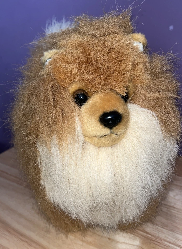 Aurora Realistic Lifelike Pomeranian Puppy Dog Self Standing Plush Toy - Image 1 of 4