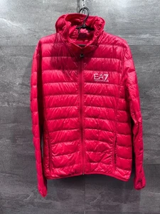 Emporio Armani EA7 Men's Red Duck Down Full Zip Light Jacket Size M - Picture 1 of 24