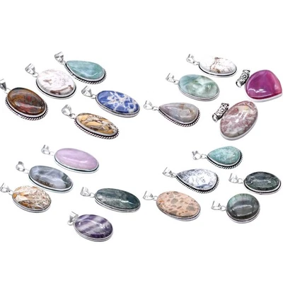 Placcato Argento Gemma Ciondoli: Assortito Mix Pietra Disegni/Argento Sterling - Immagine 1 di 4