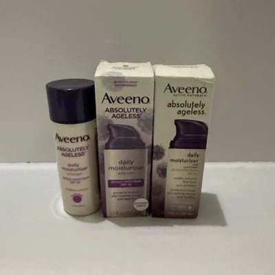 3~Aveeno Absolutely Ageless Daily Moisturizer Blackberry SPF30 NIB READ EXP VHTF - Image 1 of 4