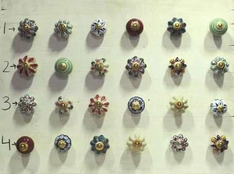 24 Pc Ceramic Knob Vintage Door Wardrobe Drawer Handle Pull Cupboard Lot PAG 287 Cover