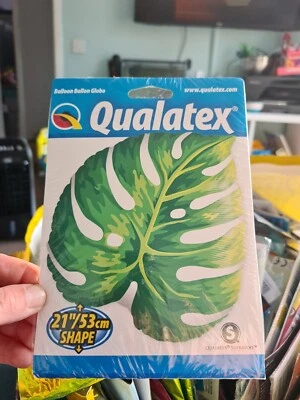Tropical Philodendron Leaf Shaped 21 Inch Qualatex Foil Balloon - Image 1 of 2