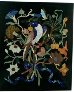 24" x 20" Marble Table Top semi precious multi stones inlay handicraft work - Picture 1 of 1