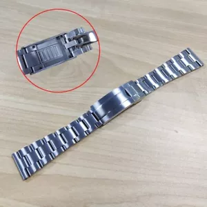 22mm Silver Brushed Glide Lock Clasp Steel Watch Band Bracelet For Seiko SKX - Picture 1 of 6