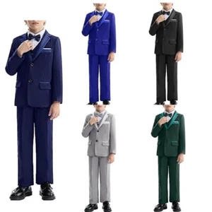 Boys Suits Kids Formal Dresswear Prom Wedding Party Children's Slim Fit Suits - Picture 1 of 23