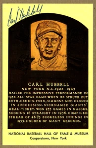 CARL HUBBELL AUTOGRAPHED HALL OF FAME POSTCARD - Picture 1 of 2
