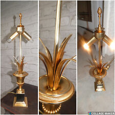 Hollywood regency brass Leaves Table lamp attr maison jansen