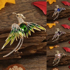 Emaille Phoenix klassisches Zubehör Pin Brosche Strass chinesischer Stil - Bild 1 von 10
