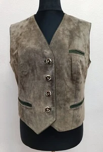 Vintage Unbranded Size42 Natural leather grey Vest DEFFECT Octoberfest Pre-owned - Picture 1 of 21