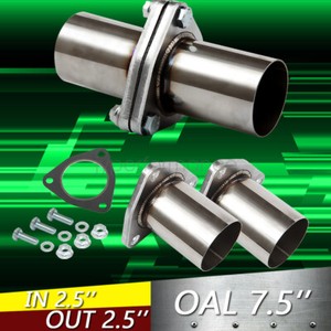 2.5" OD 3-Bolts Universal QuickFix Exhaust Triangle Flange Repair Pipe Kit