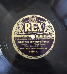 HOLLYWOOD DANCE ORCH When The New Moon Shines /Stars Fell Alabama UK Rex 78 jazz - Picture 1 of 2
