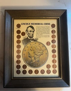 Lincoln Memorial Cent Pennies 1959 - 1971 Coin Set Collection Display Framed - Picture 1 of 5