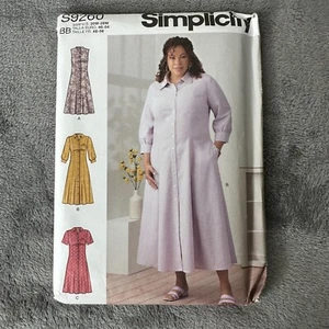 Simplicity Pattern 9260 Sz 20W-28W Button Front Shirt Dress Prairie Cottage - Picture 1 of 6