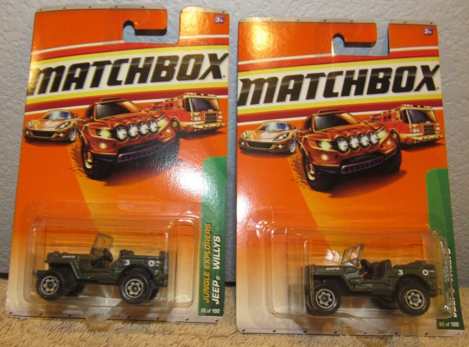 Lot of 2 - 2009 Matchbox Jungle Explorers Jeep Willys Diecast Cars Trucks Green - Image 1 of 1